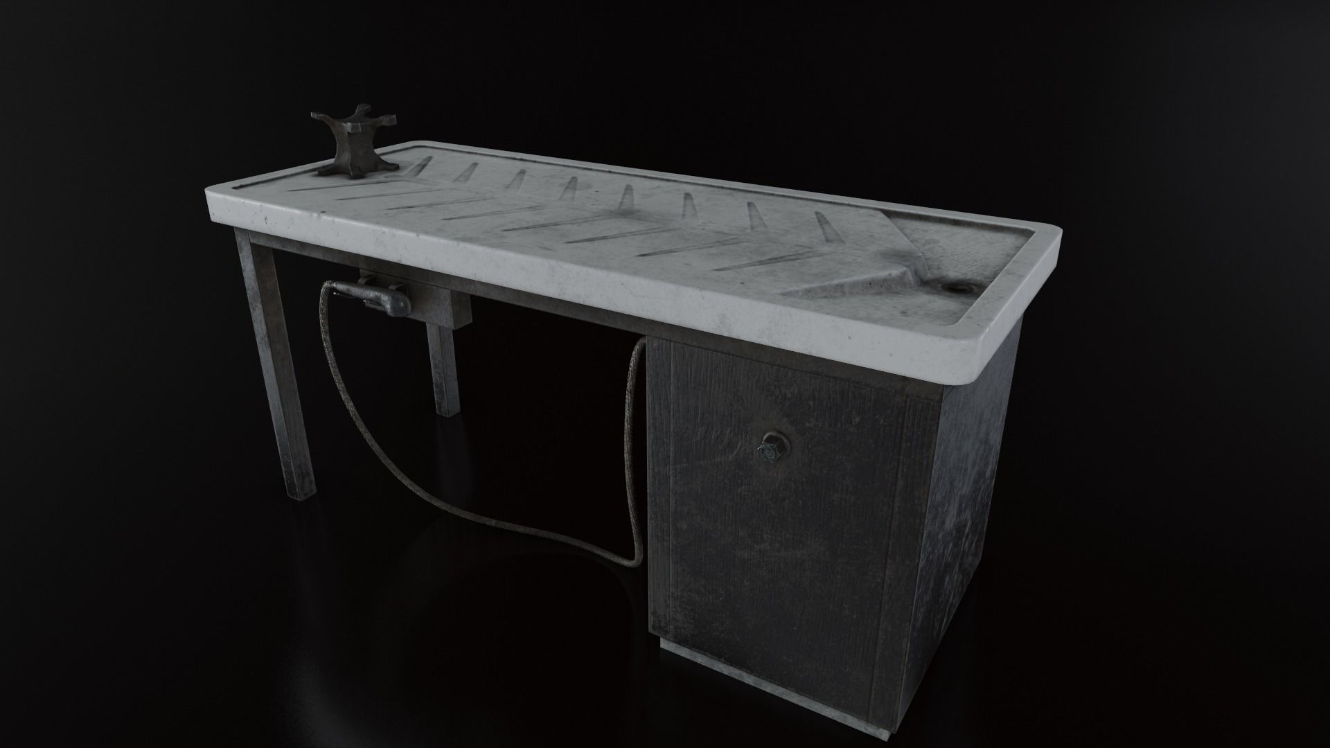 Vintage Autopsy Table Low-poly 3D model_33