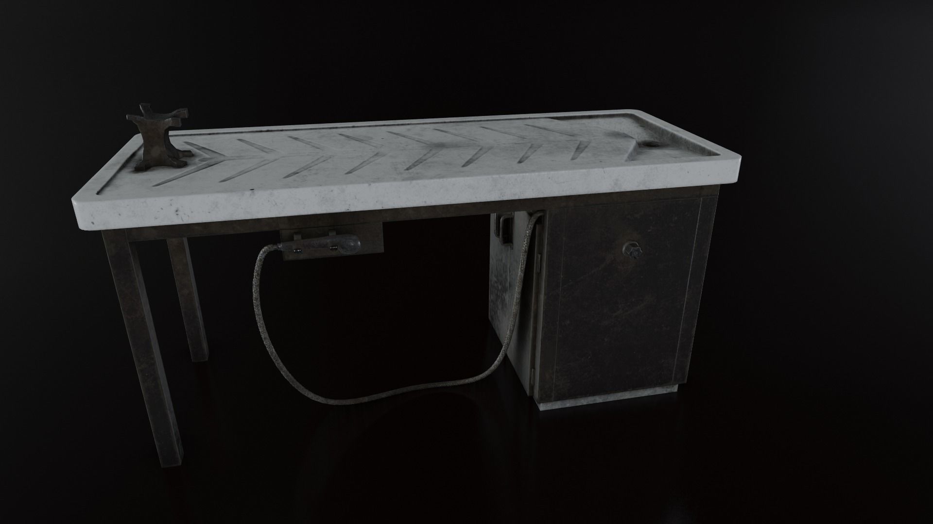 Vintage Autopsy Table Low-poly 3D model_29