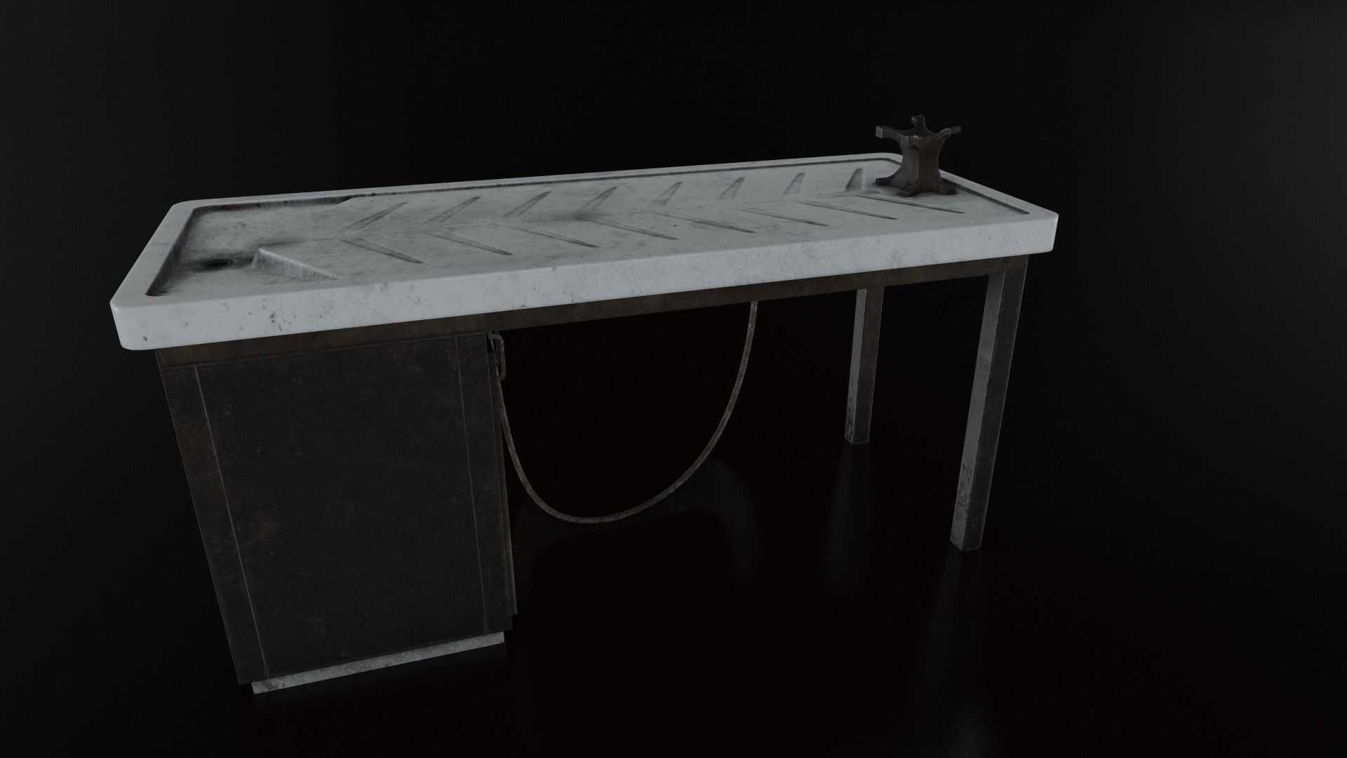 Vintage Autopsy Table Low-poly 3D model_12