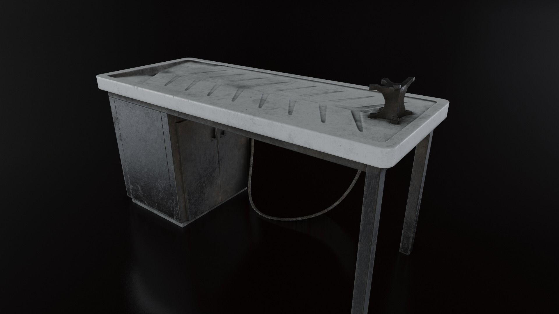 Vintage Autopsy Table Low-poly 3D model_17
