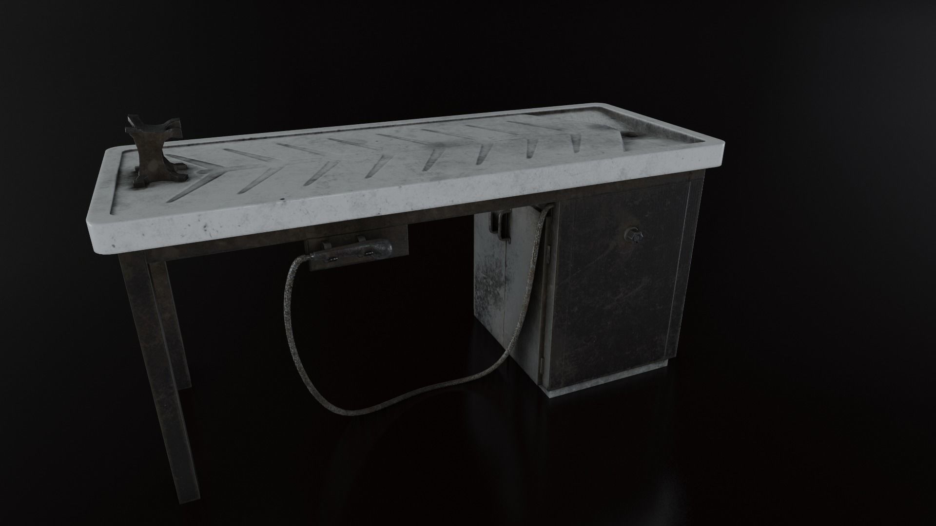 Vintage Autopsy Table Low-poly 3D model_28
