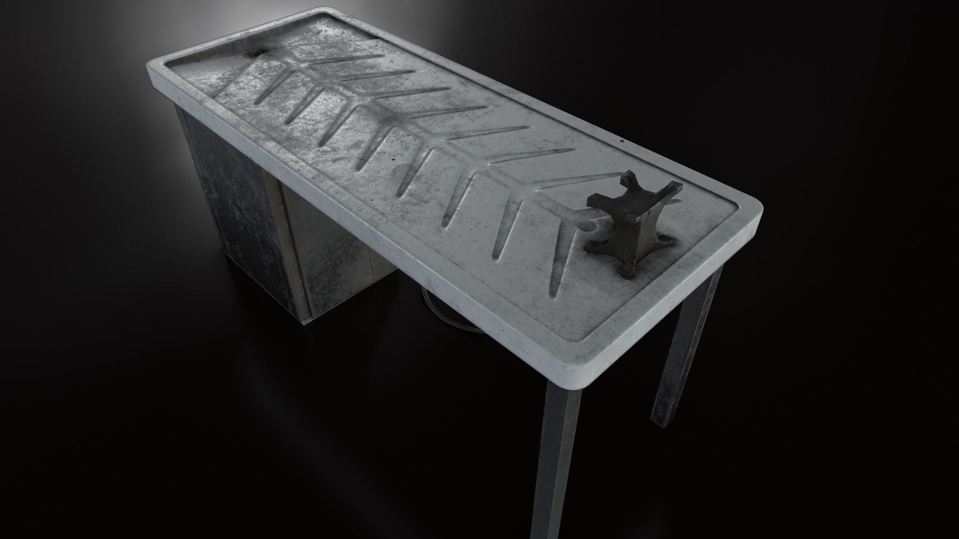 Vintage Autopsy Table Low-poly 3D model_35