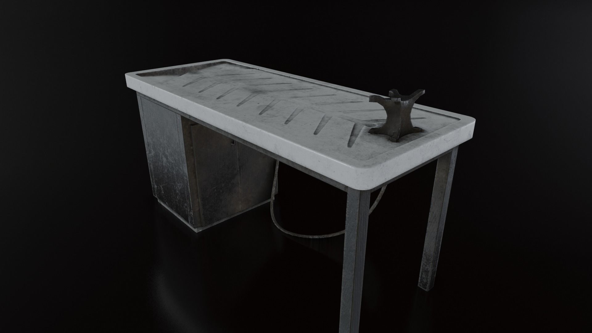 Vintage Autopsy Table Low-poly 3D model_18