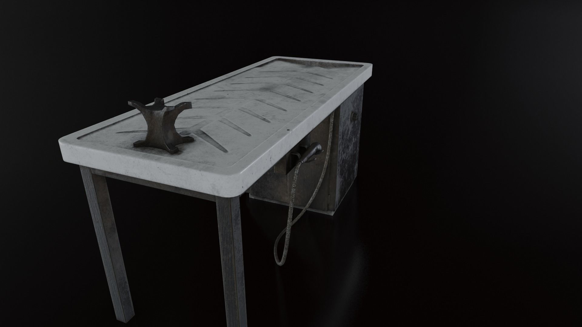 Vintage Autopsy Table Low-poly 3D model_24