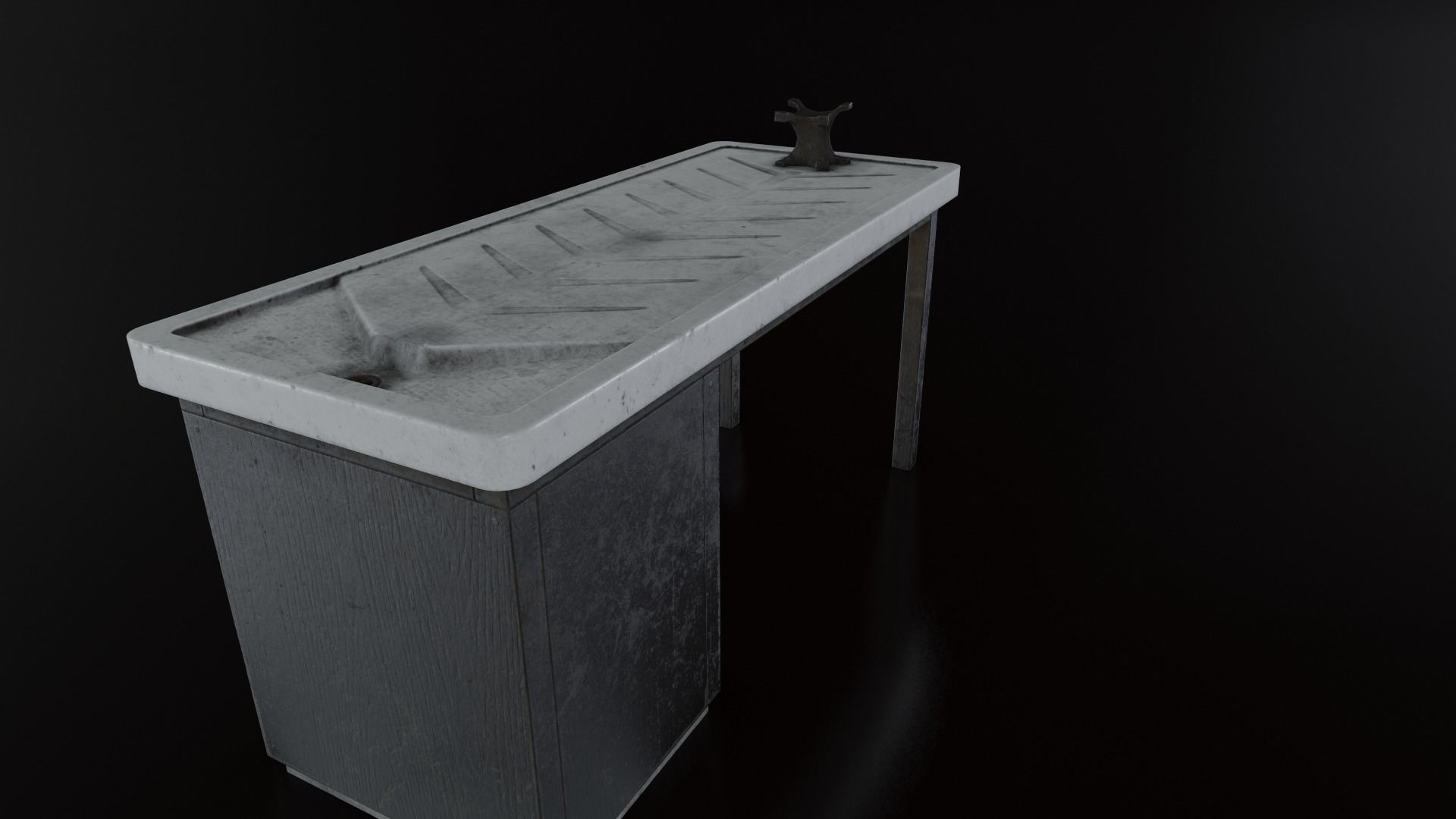 Vintage Autopsy Table Low-poly 3D model_8
