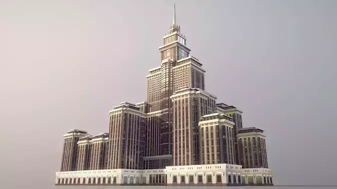 MSK Building 24 Triumph Palace Low-poly 3D model