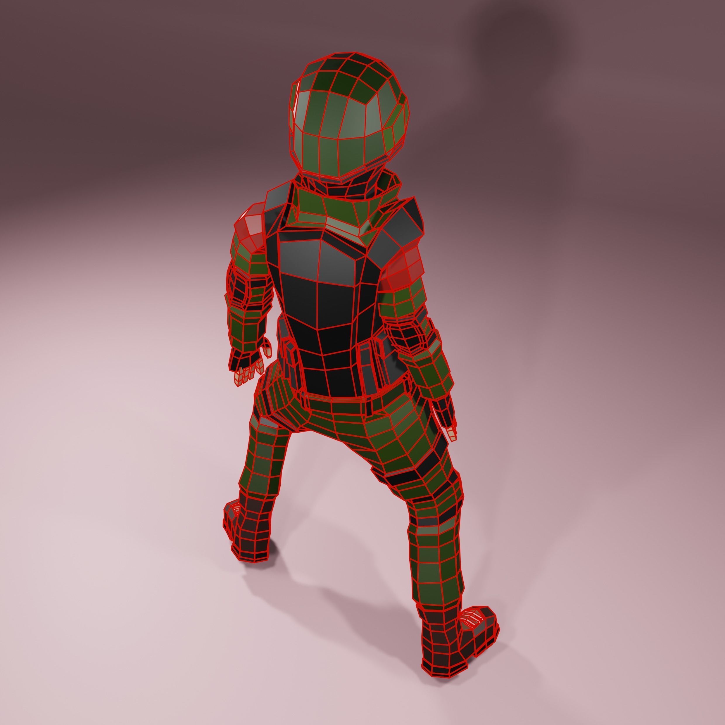 Military character Low-poly 3D model_10