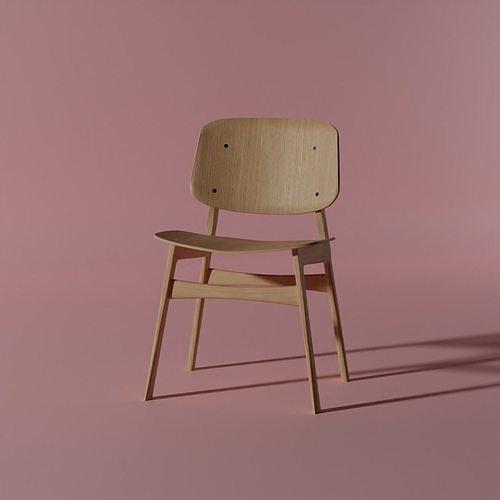 Realistic Wood Ergonomic Chair Free low-poly 3D model