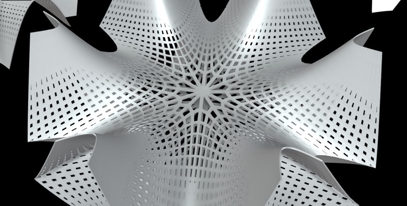 12 Parametric Stylized Pavilion Pack Low-poly 3D model_5