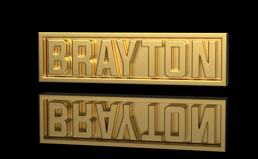 Brayton nameplate 3D print model