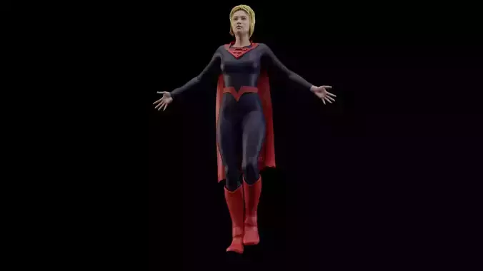 Supergirl DC Superhero Free low-poly 3D model