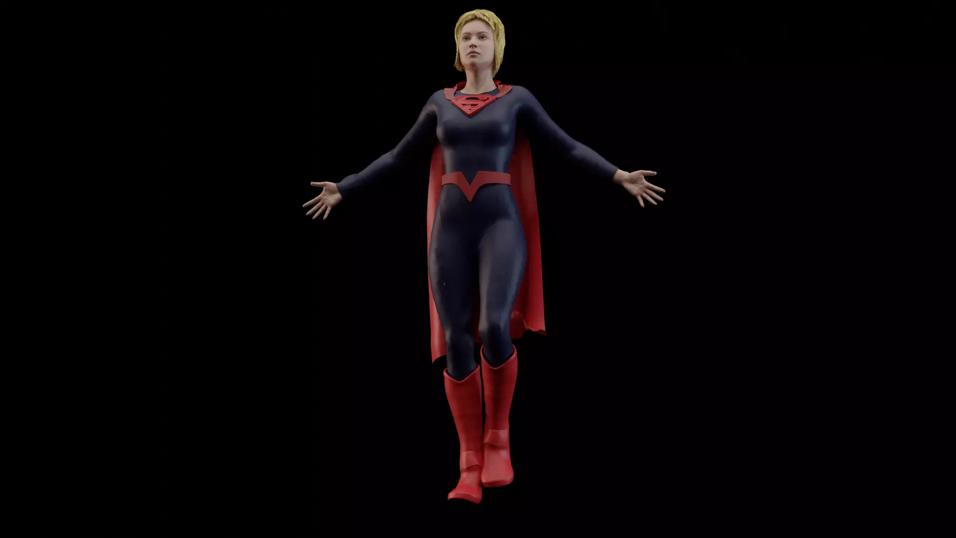 Supergirl DC Superhero Free low-poly 3D model