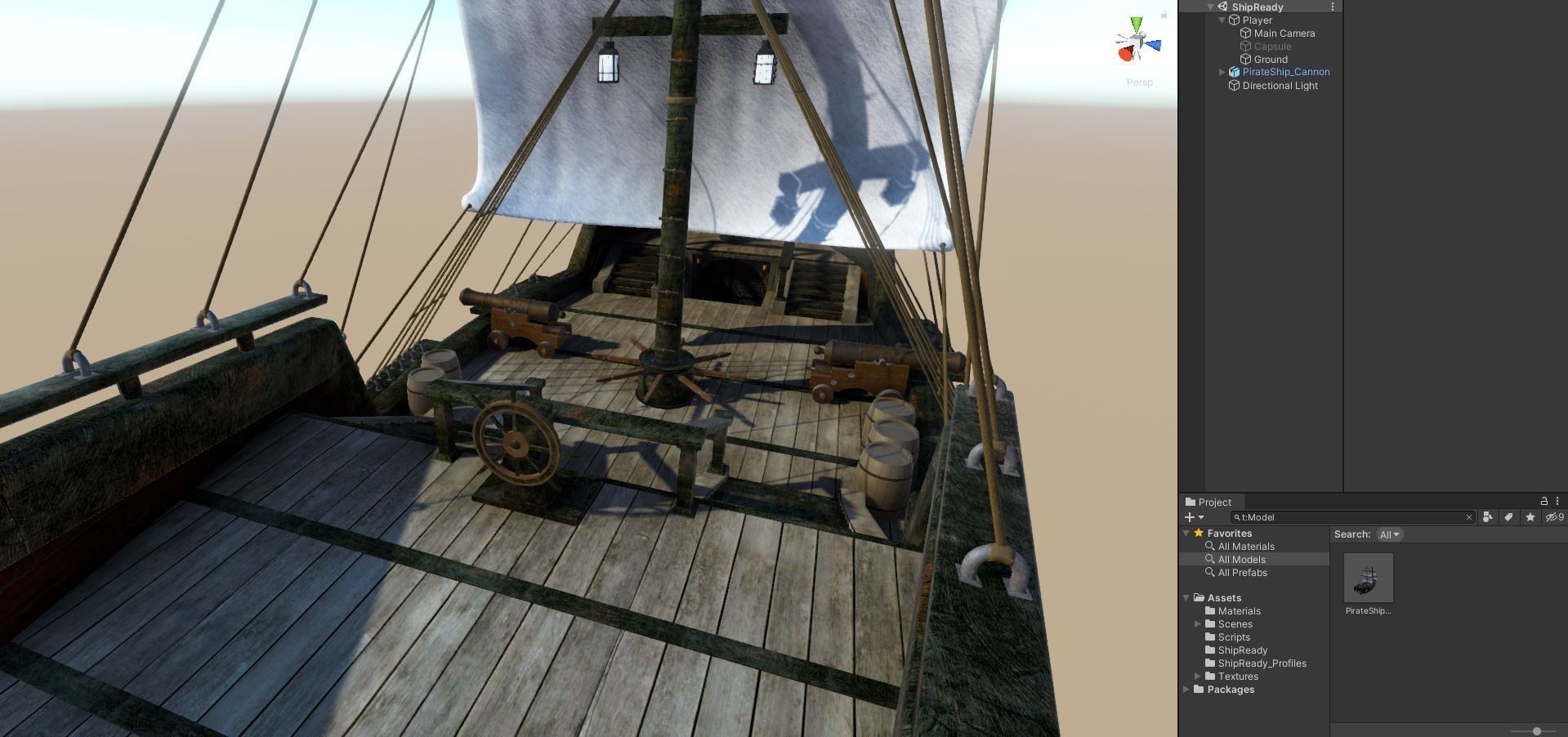 GameReady Medieval Ship With Interiors Low-poly 3D model_29