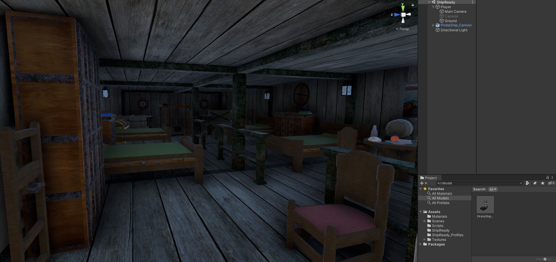 GameReady Medieval Ship With Interiors Low-poly 3D model_26