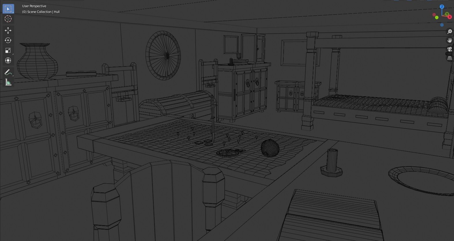 GameReady Medieval Ship With Interiors Low-poly 3D model_33