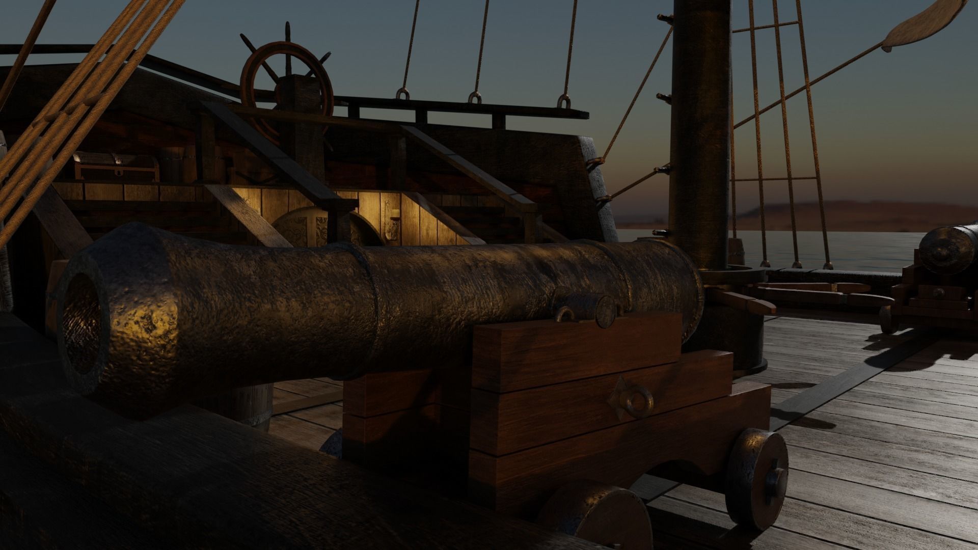 GameReady Medieval Ship With Interiors Low-poly 3D model_5