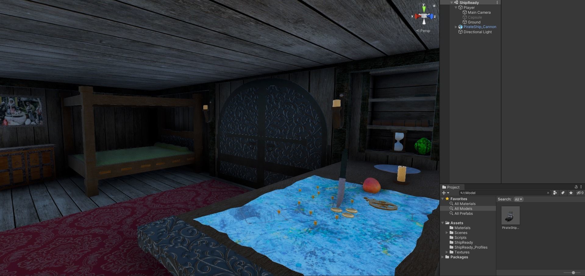 GameReady Medieval Ship With Interiors Low-poly 3D model_27