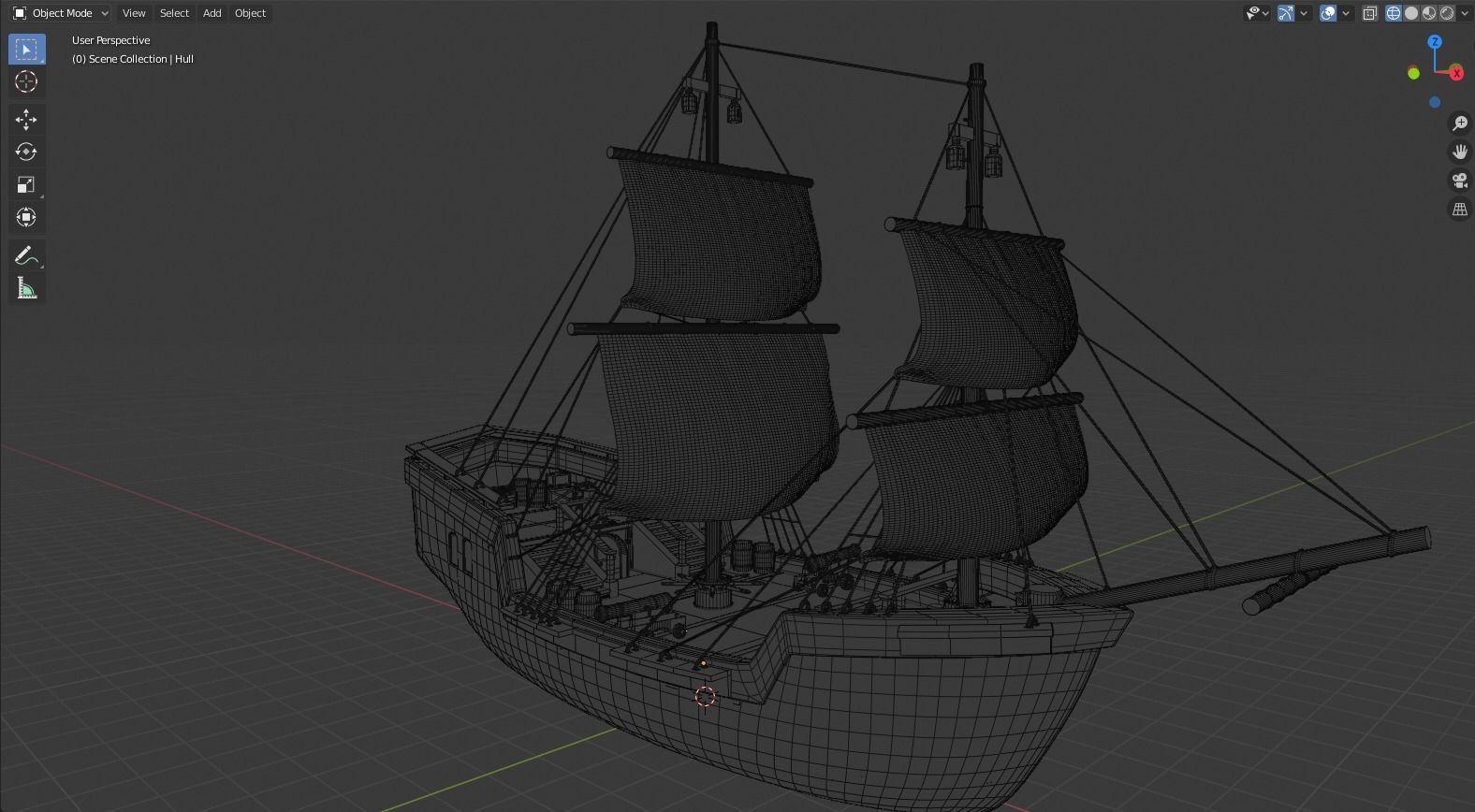 GameReady Medieval Ship With Interiors Low-poly 3D model_34