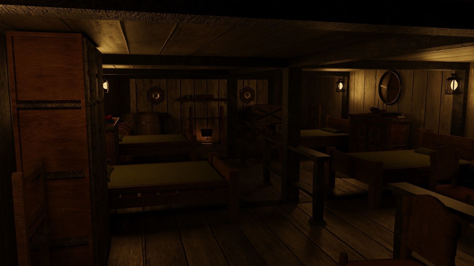 GameReady Medieval Ship With Interiors Low-poly 3D model_15