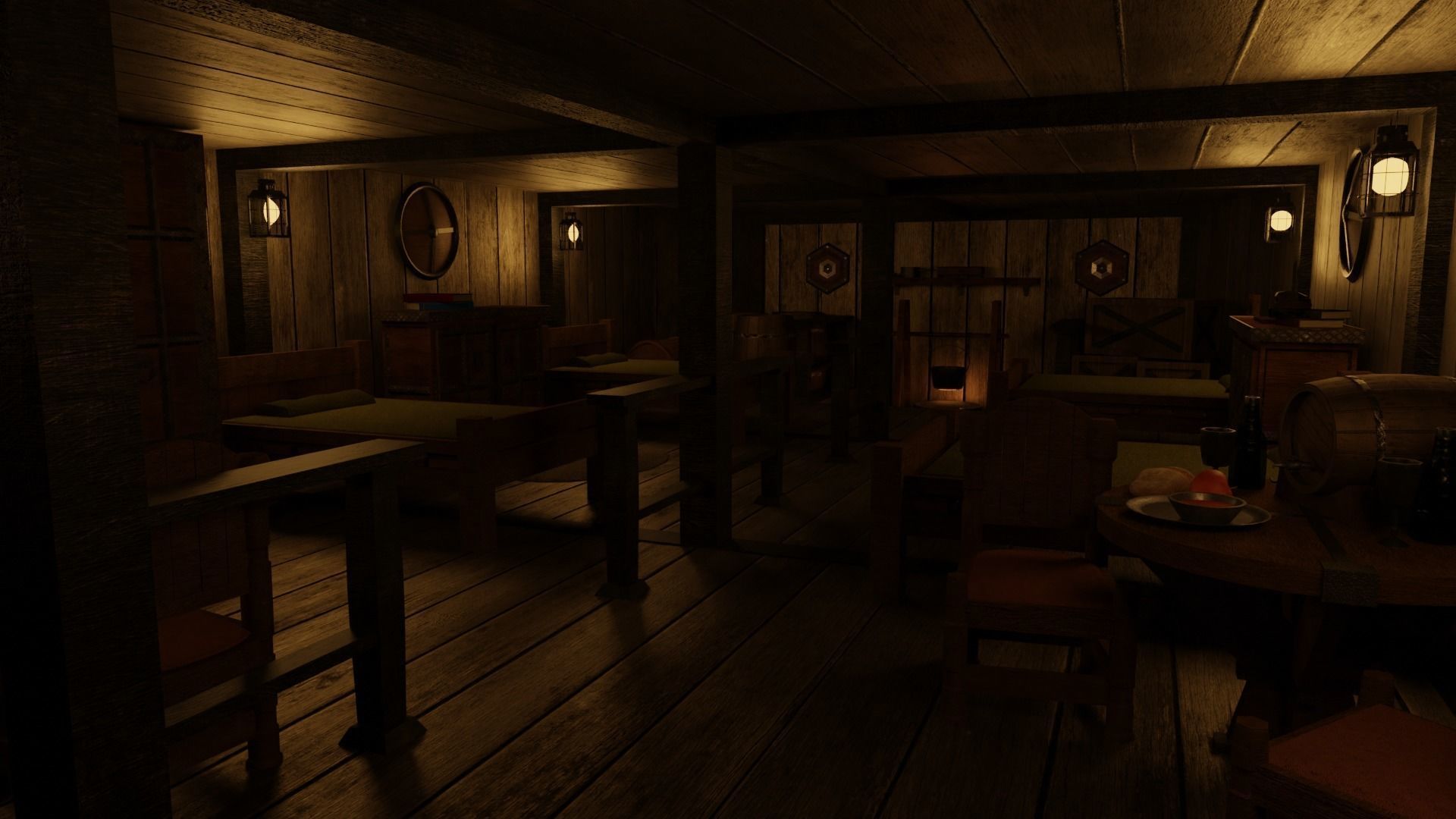 GameReady Medieval Ship With Interiors Low-poly 3D model_11