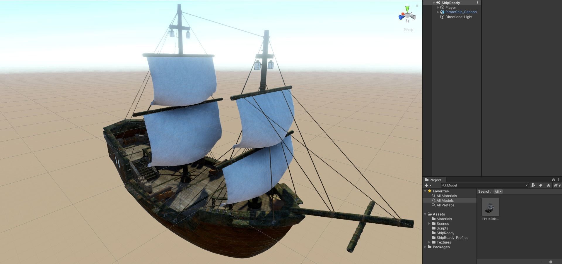 GameReady Medieval Ship With Interiors Low-poly 3D model_28