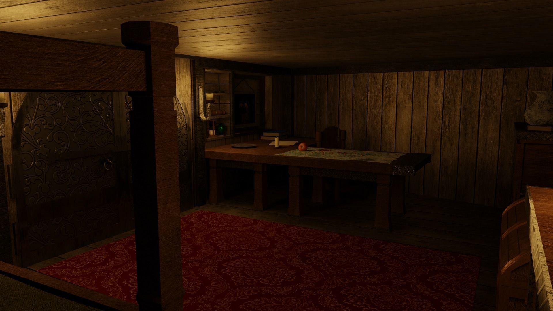 GameReady Medieval Ship With Interiors Low-poly 3D model_7