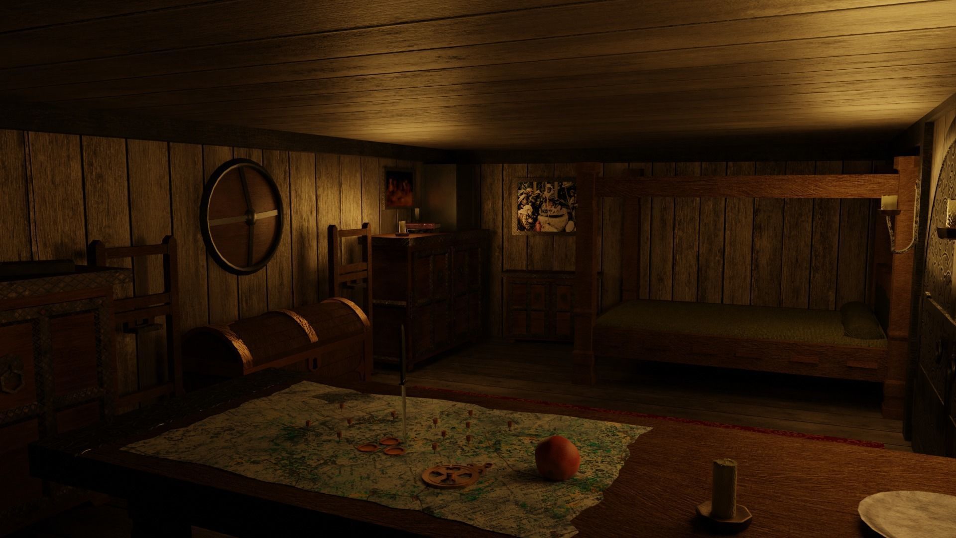 GameReady Medieval Ship With Interiors Low-poly 3D model_6