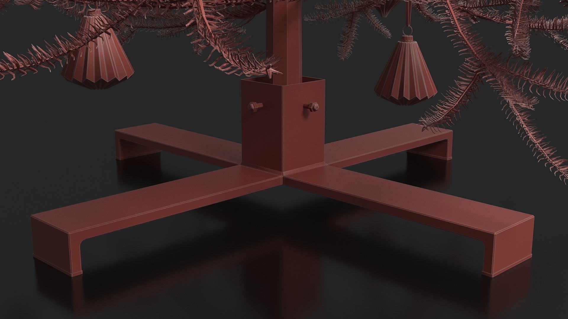 Modern Dark Decorated Christmas tree 3D model_13
