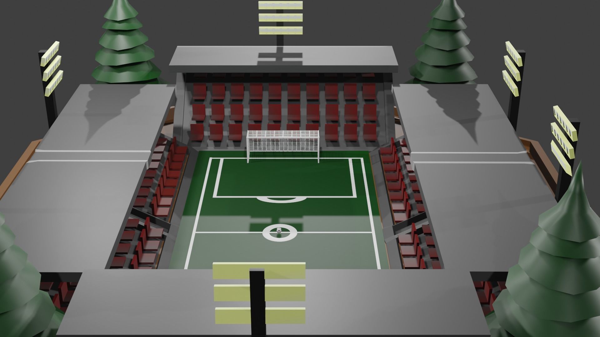 Low Polygon 3D Stadium Low-poly 3D model_5