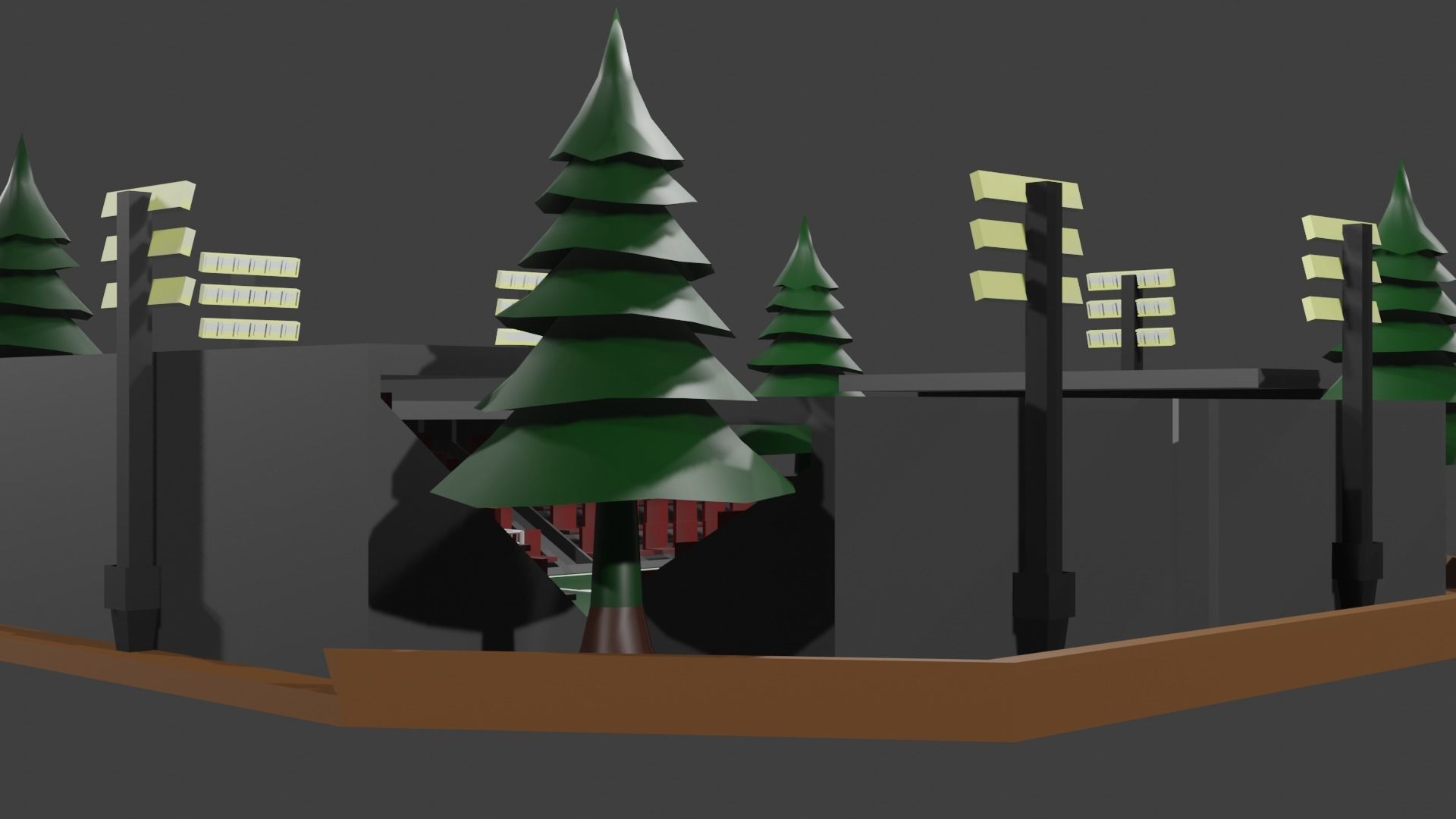 Low Polygon 3D Stadium Low-poly 3D model_8