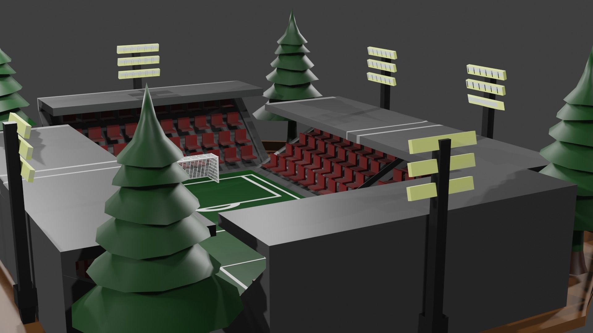 Low Polygon 3D Stadium Low-poly 3D model_7