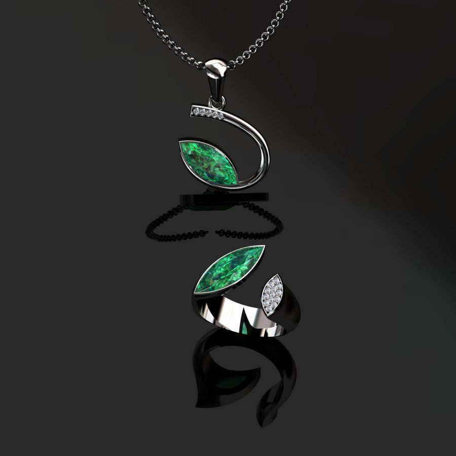 Ring and Pendant 3D print model_3