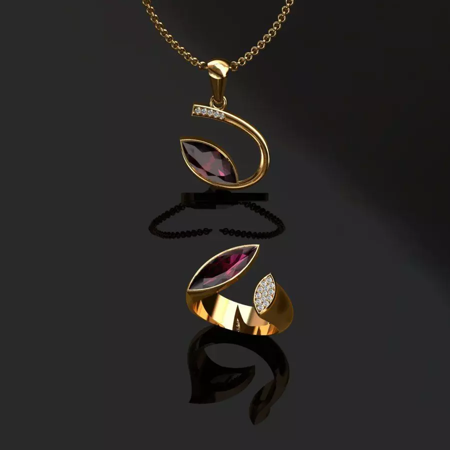 Ring and Pendant 3D print model_0