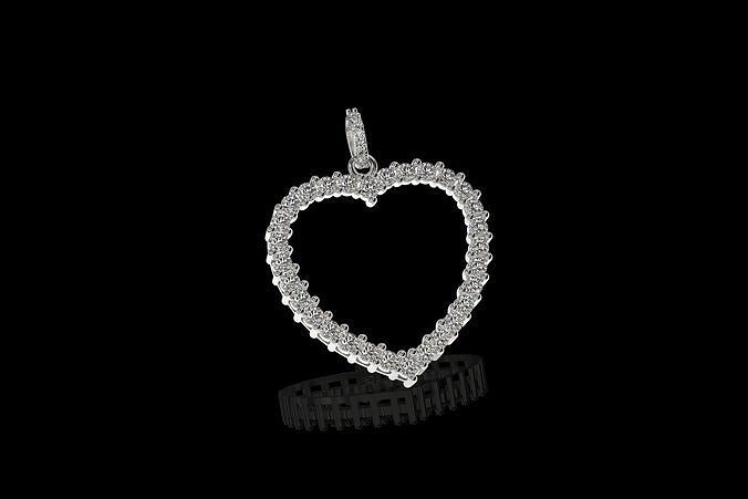 Stones Heart Pendant 3D Model 3D print model