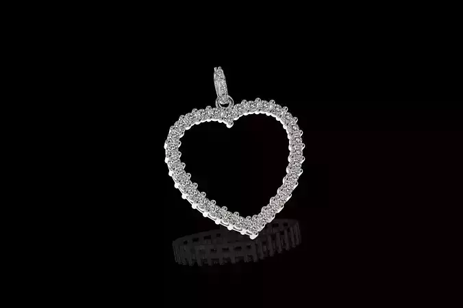 Stones Heart Pendant 3D Model 3D print model