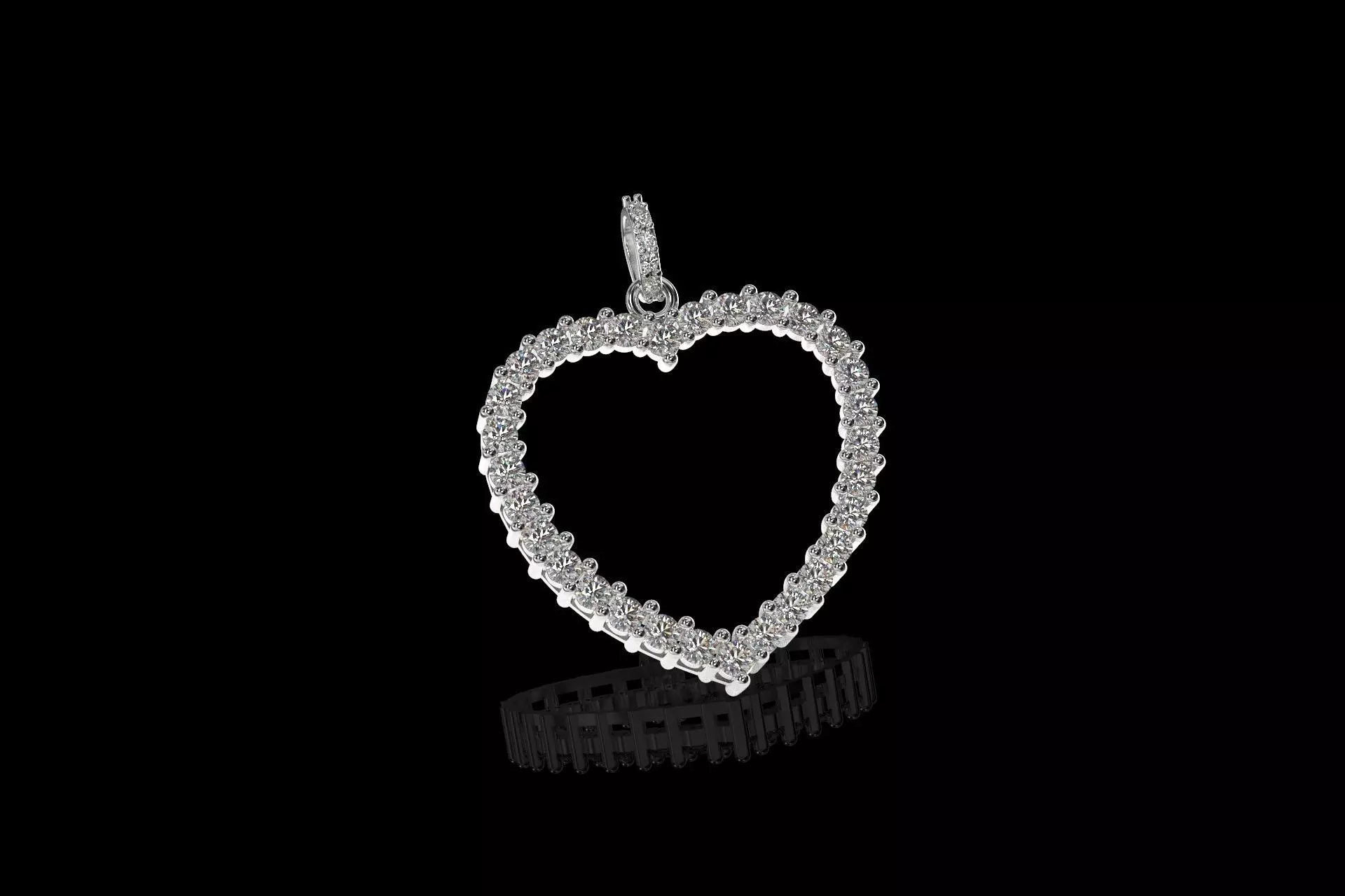 Stones Heart Pendant 3D Model 3D print model