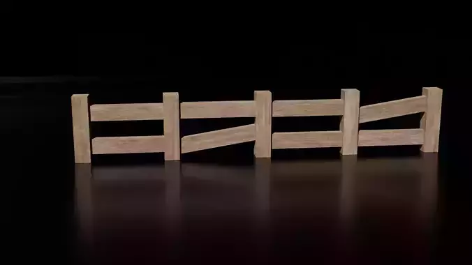 Wooden Fence 1 - Low Poly Wooden Fence Panels - Game Assets 
