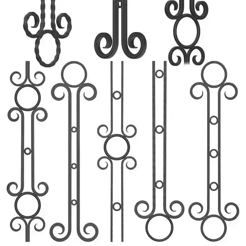 Wrought iron fence No 03 3D model