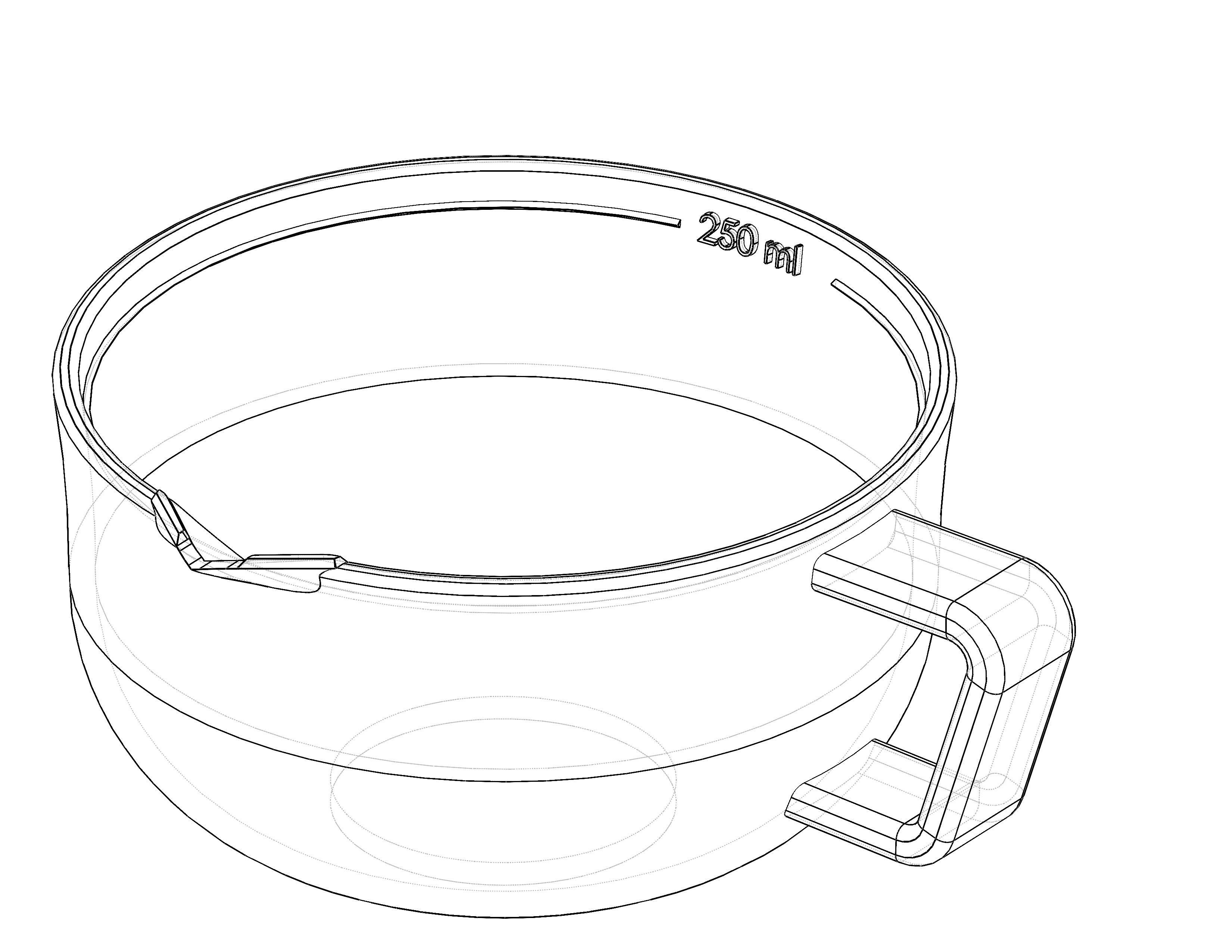 Measuring cup suitable for 3D print 3D print model_3
