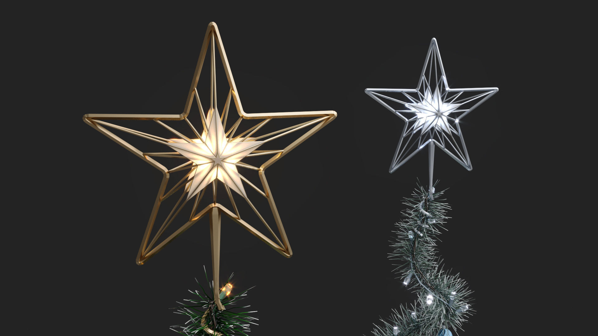 Modern Decorated Christmas trees Pack Collection  _16