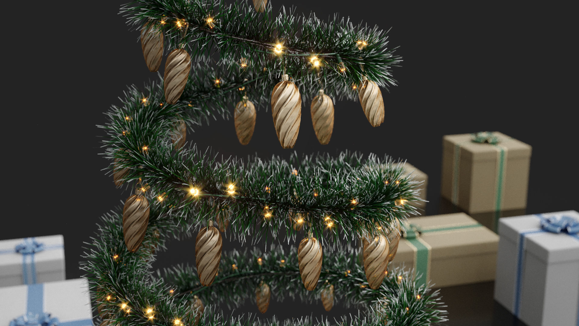 Modern Decorated Christmas trees Pack Collection  _14