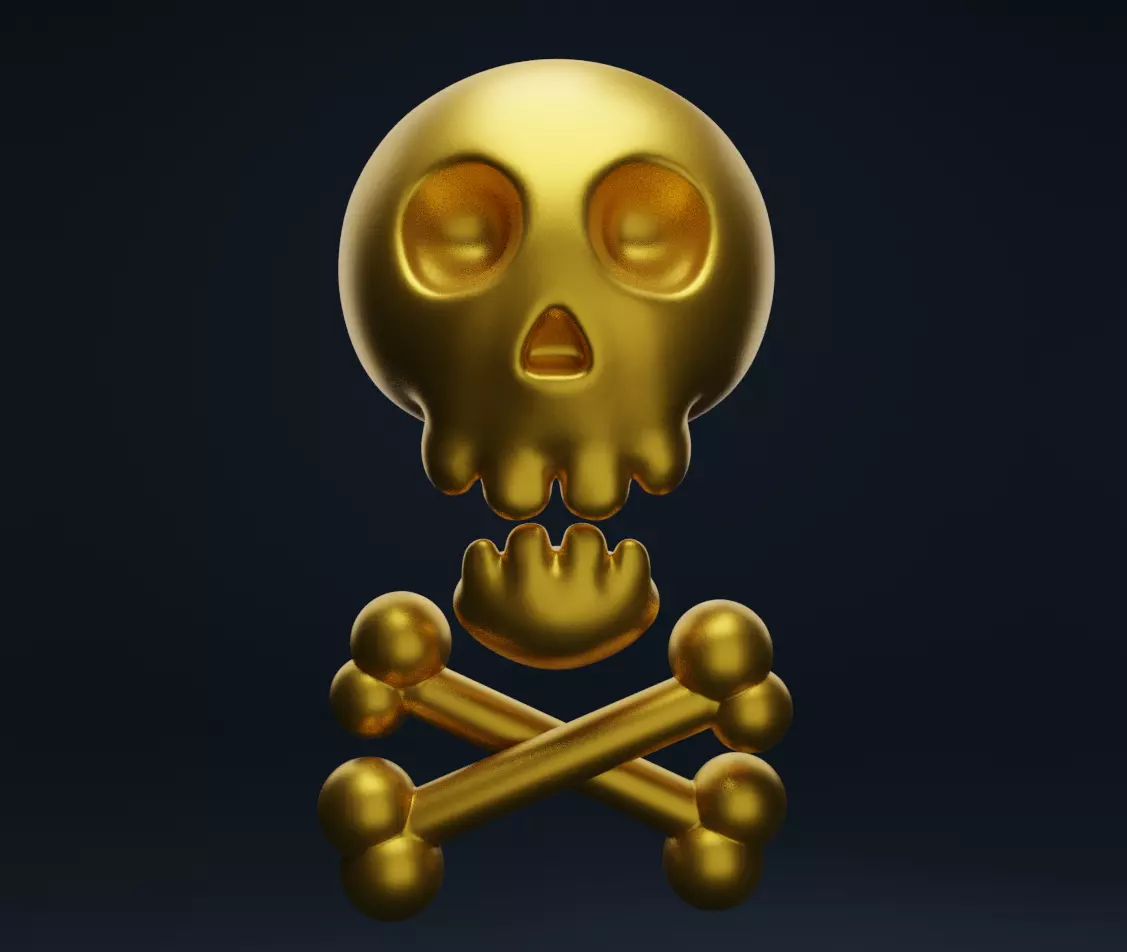 Golden skull sculpt 3D model
