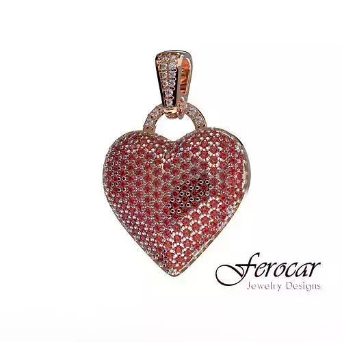 Diamonds Bubble Heart Pendant Hip hop style 3D print model