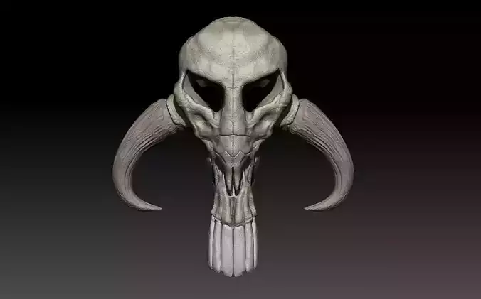 Mandalorian scull Mythosaur Skull low poly and hi poly model 3D model