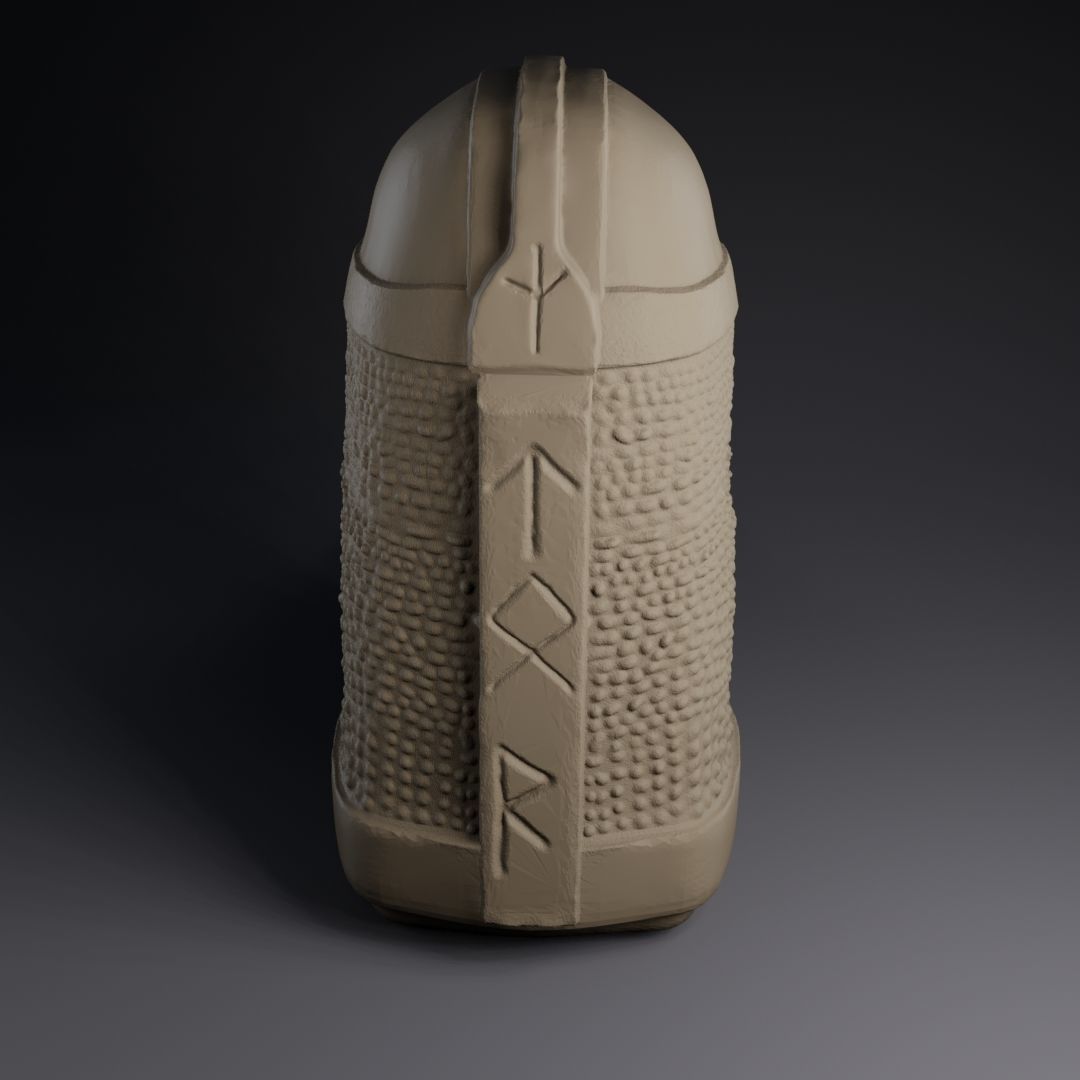 vikingo statue with face 3D print model_7