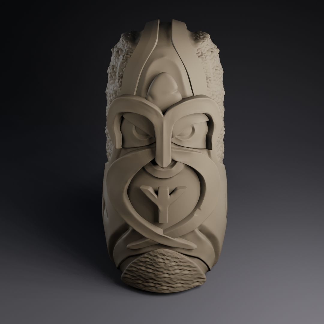 vikingo statue with face 3D print model_4