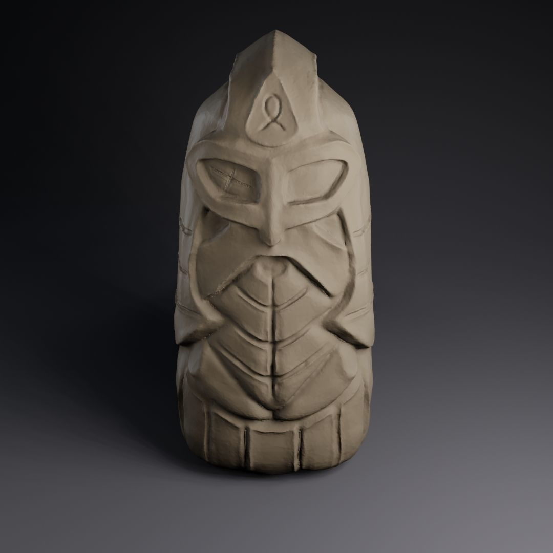 vikingo statue with face 3D print model_10