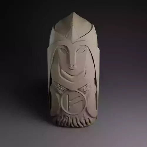 vikingo statue with face