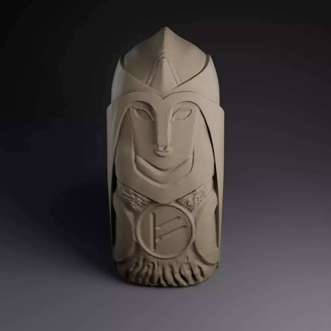 vikingo statue with face 3D print model_0