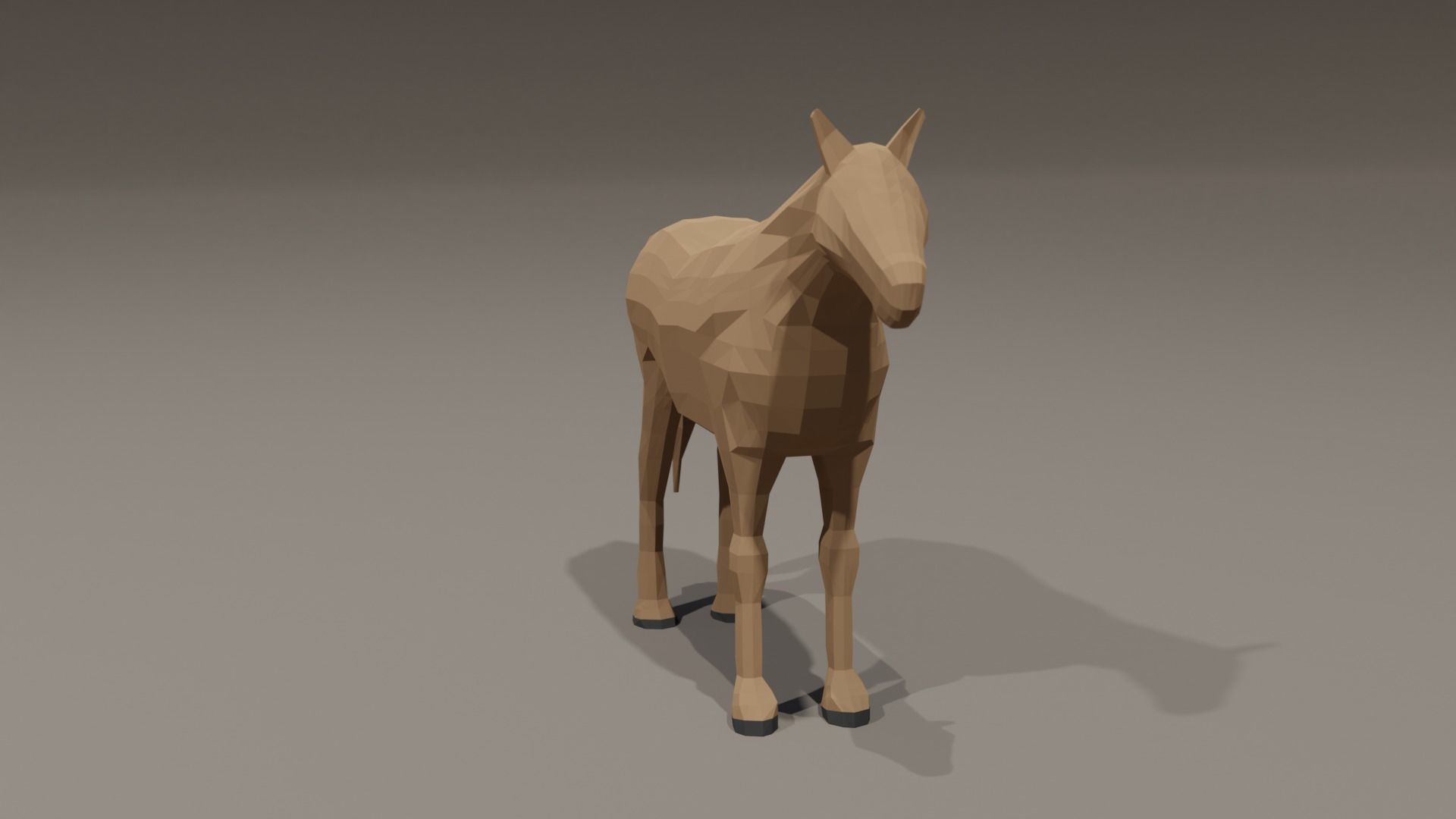 Low poly Horse Low-poly 3D model_4